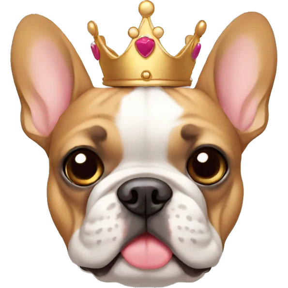 frenchie with a crown emoji