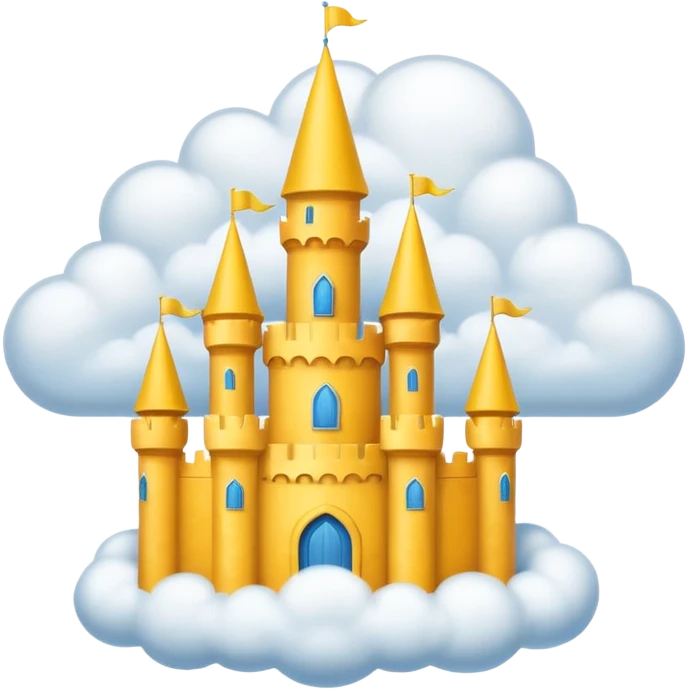 cloud yellow castle emoji