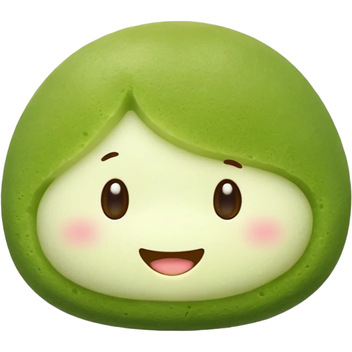 matcha flavored mochi cute face emoji