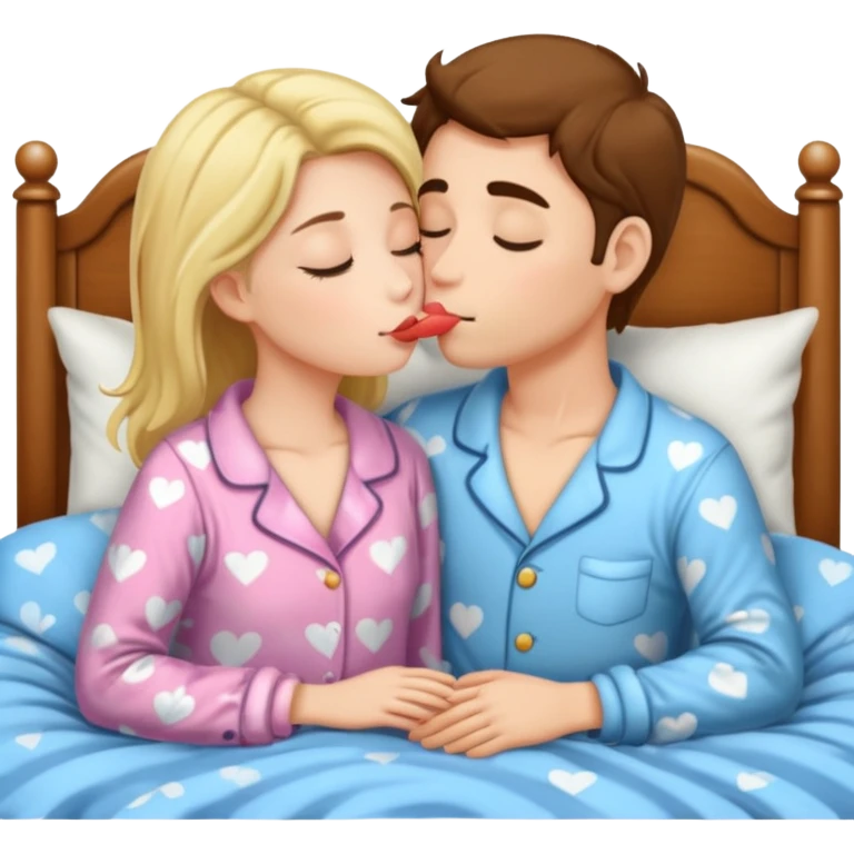 two Kissing in pajamas emoji