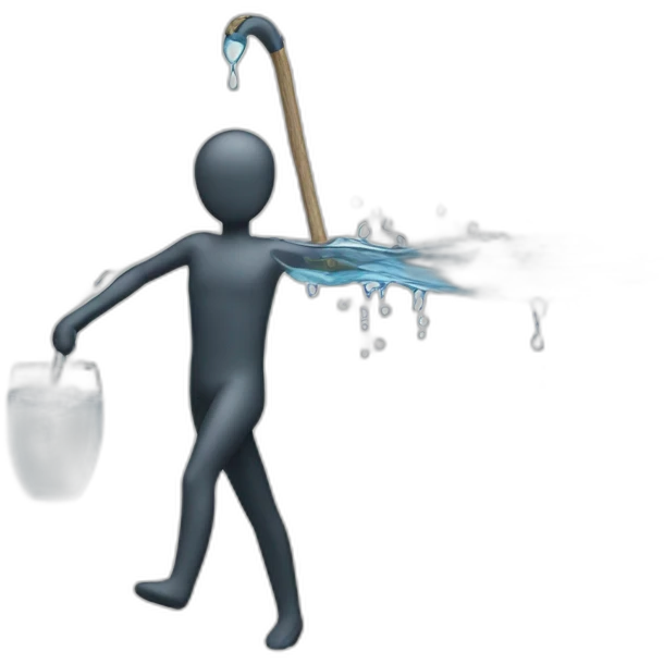 stick figure with water arm float  emoji
