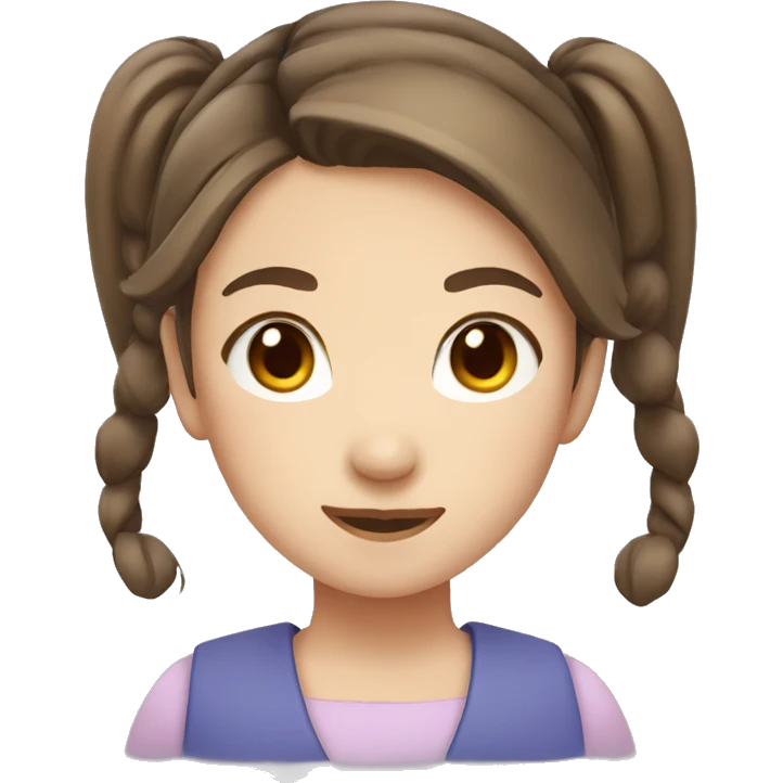japanese girl with brown hair and double ponytail emoji