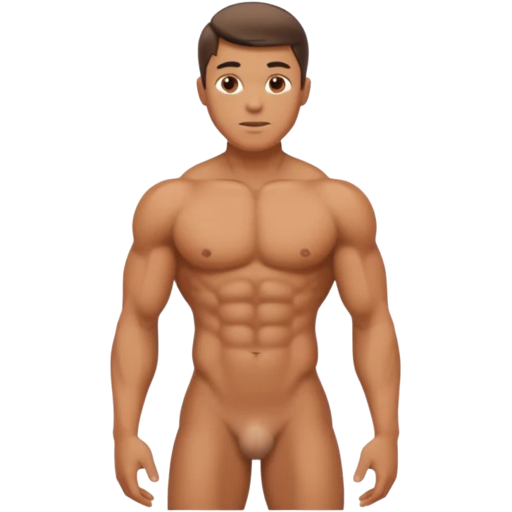 Naked male with dick emoji