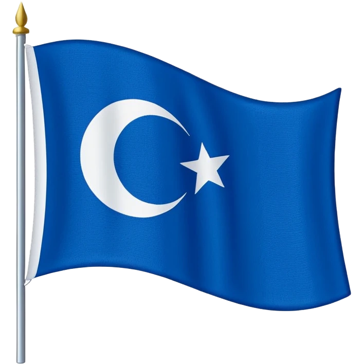 Blue türkiye flag with single star emoji