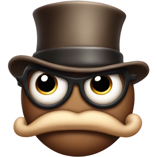 Evil poop with big eyebrows and monical  emoji