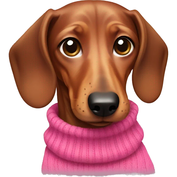 dachshund wearing a pink sweater emoji