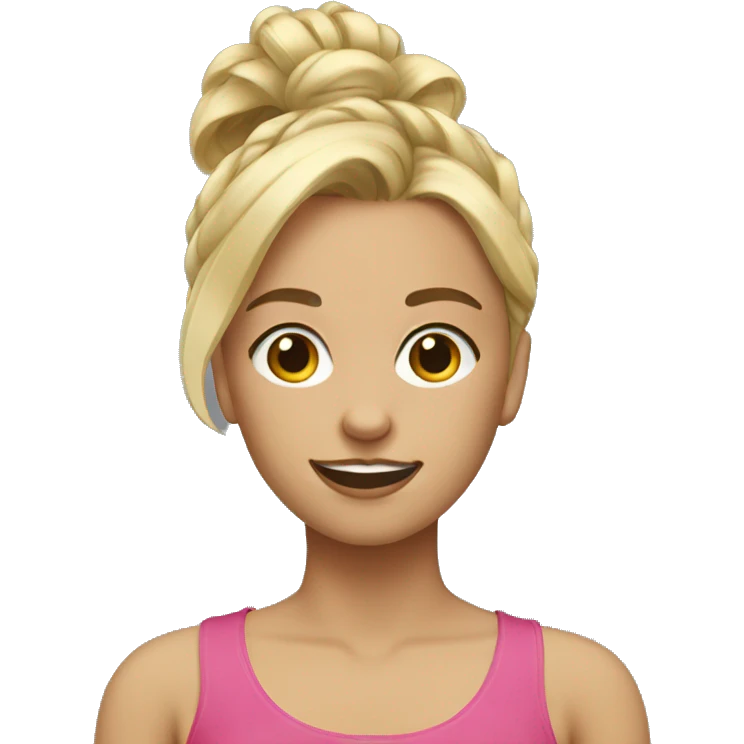 Blonde girl with messy bun hairstyle  emoji