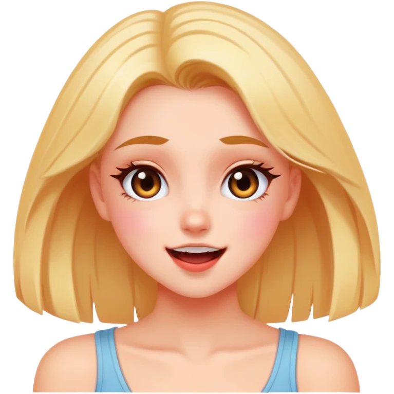 Aesthetic y2k girl who just had an eye contact with her extremely hot crush so she is blushing and is excited  emoji