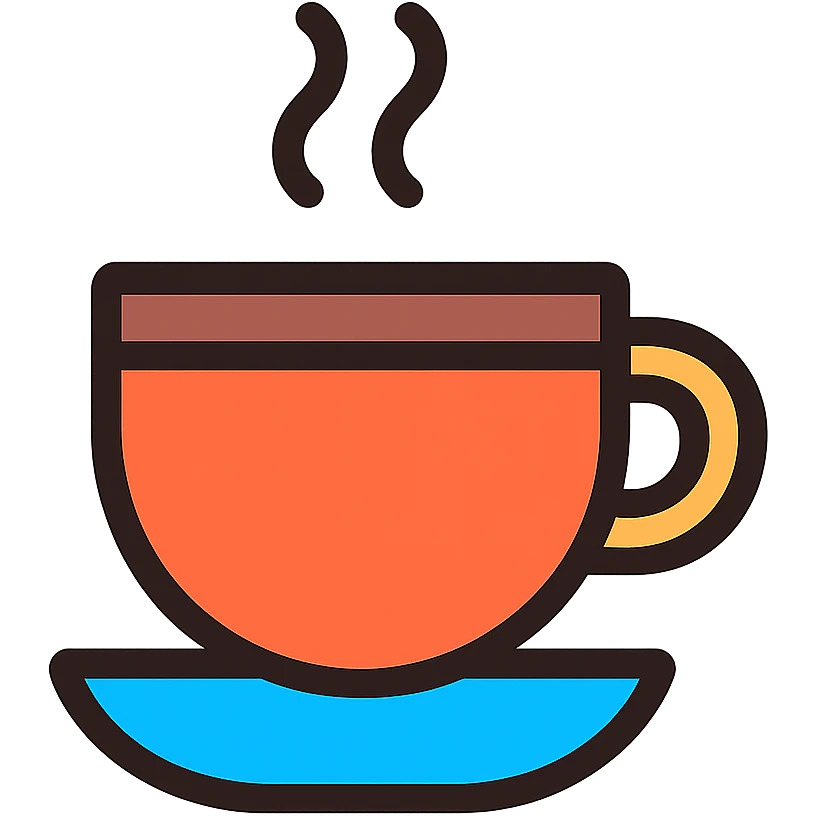 a coffee icon with black outlines emoji