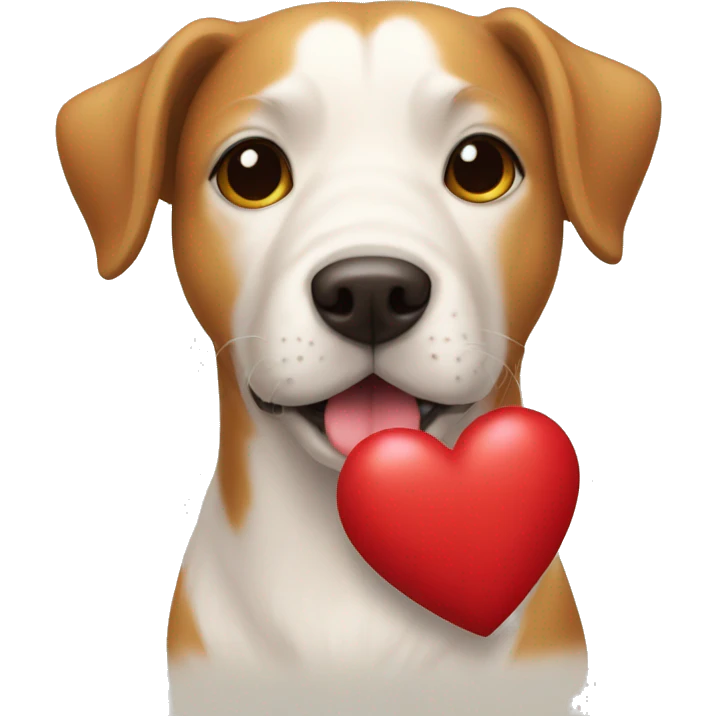 Dog and heart love emoji