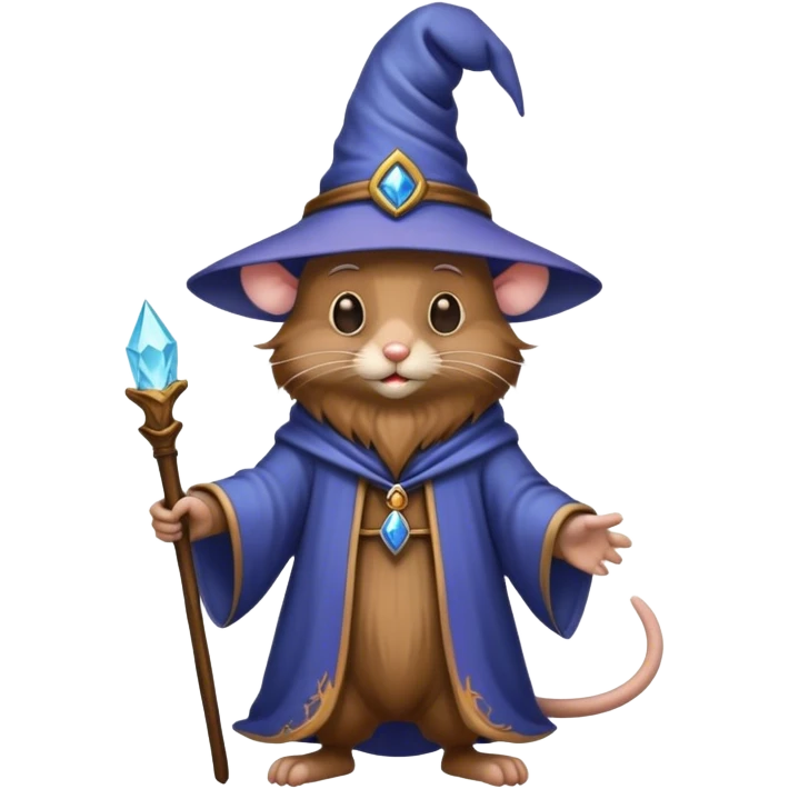 Medieval wizard merged with mouse not portrait emoji