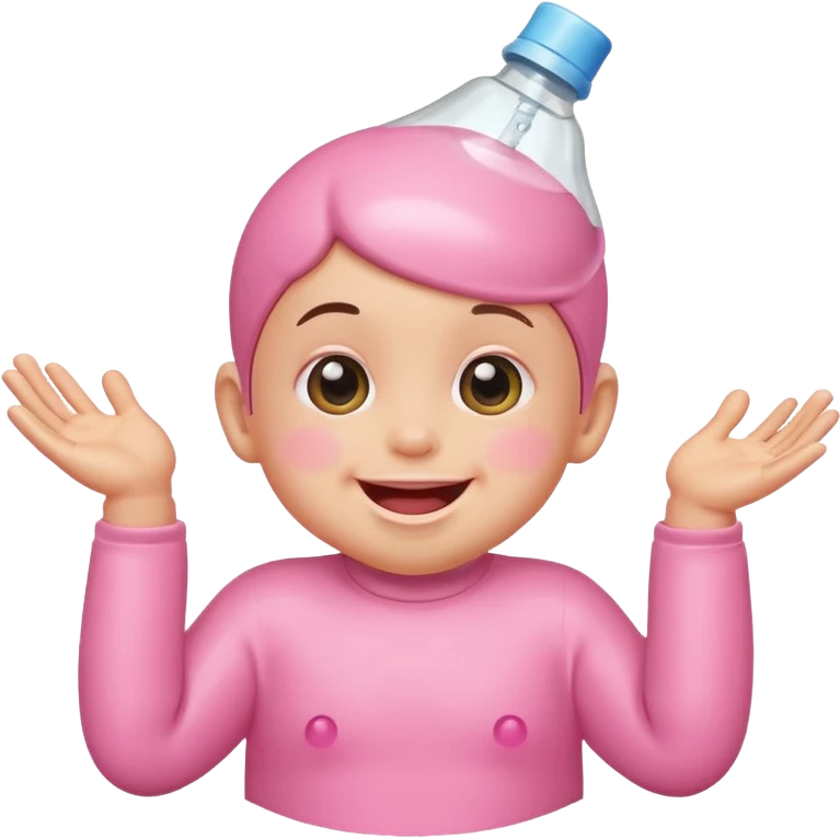 Smiling baby oil pink with silly face emoji