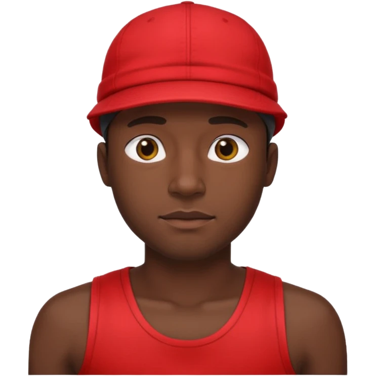 black guy with cap and red tank top emoji
