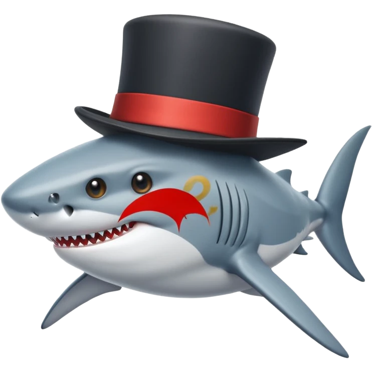 Shark with a top hat emoji
