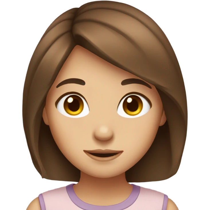Cute Brown girl with Brown hair and Brown eyes emoji