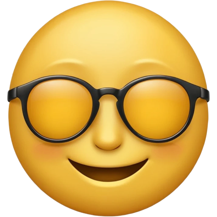 classic yellow emoji face with sunglasses, relaxed smile, simple and iconic emoji