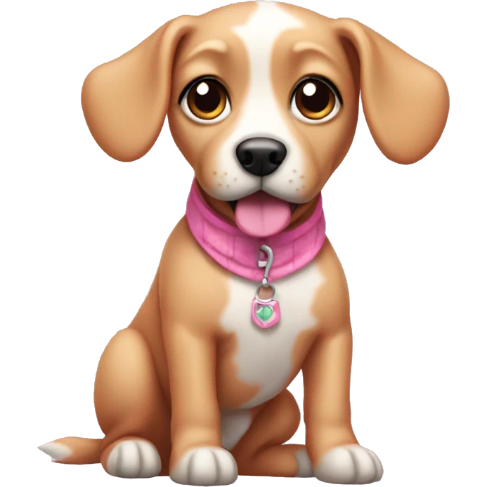 Prissy pink dog emoji