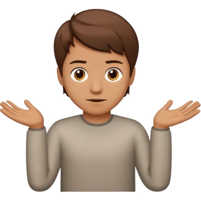 Guy shrugging his shoulder with 6 on one and 7 on the other emoji