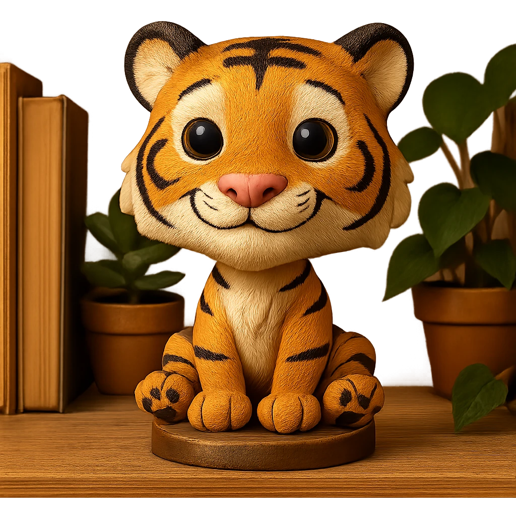 playful bobblehead style animal emoji
