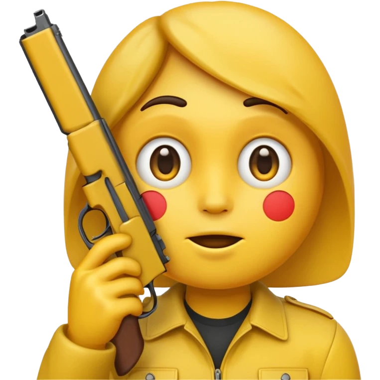 Emoji face holding a gun to its head emoji