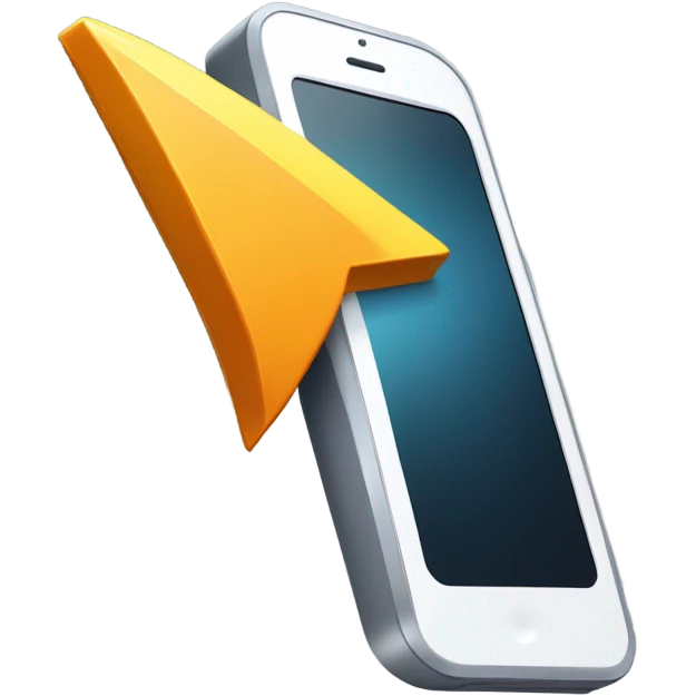 mobile with arrow coming out emoji
