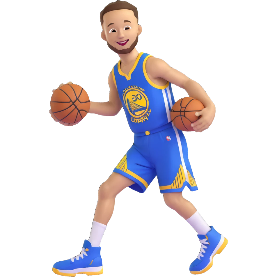 Stephen Curry without a beard, smiling emoji