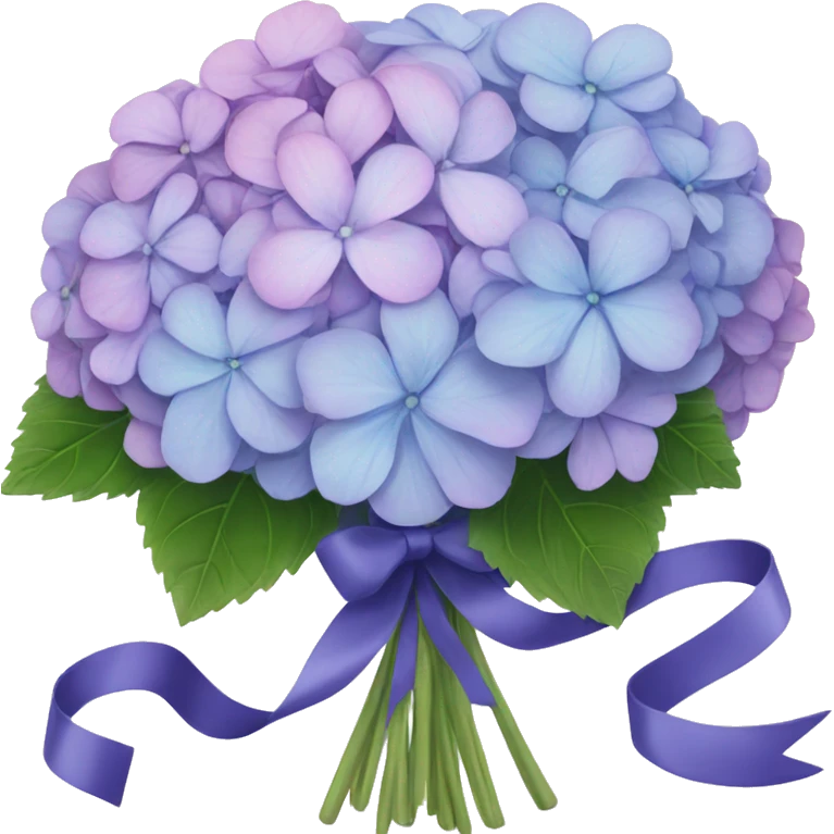 Big hydrangea bouquet with ribbon emoji