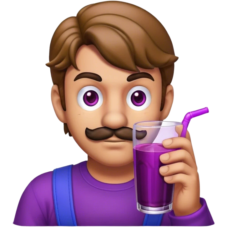 Mario drinking purple juice  emoji