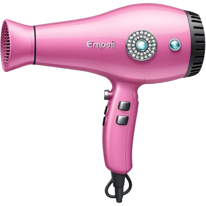 pink elegant blow dryer with diamonds emoji