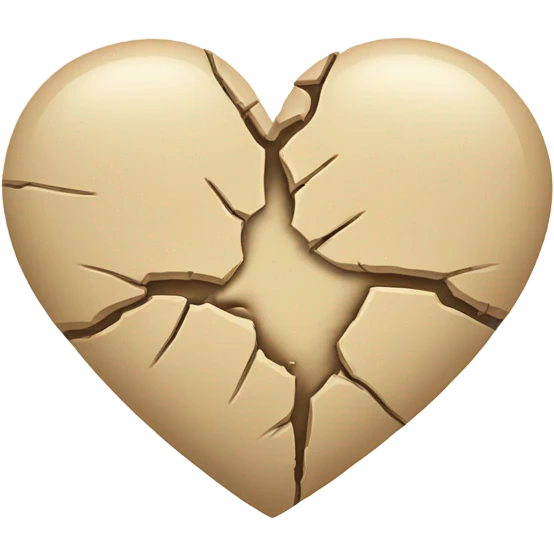 Broken beige heart emoji