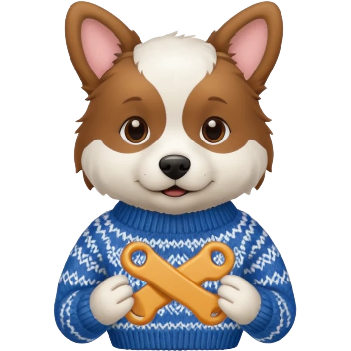 dog knitting a sweater emoji