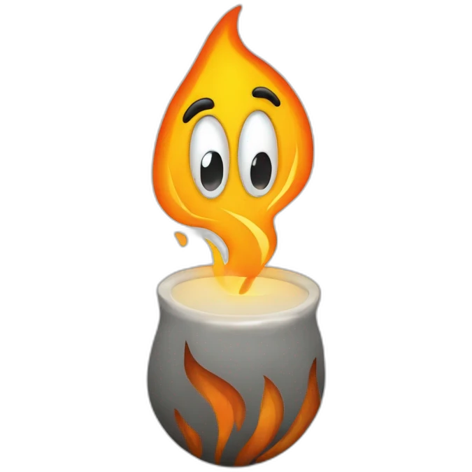 Grande flame cartoon style  emoji