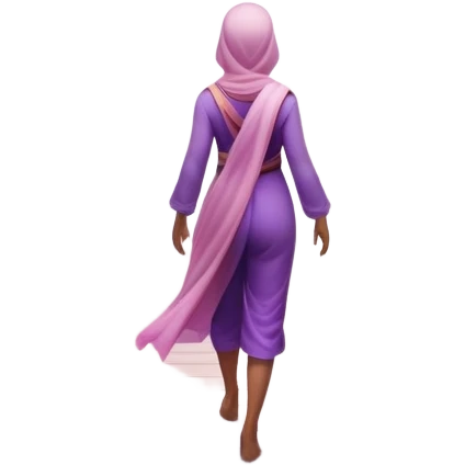 A small figure walks back across a foggy bridge, holding soft pink and purple orbs in each hand—symbolizing compassion and forgiveness. A gentle heart aura trails behind them, showing healing in motion. emoji