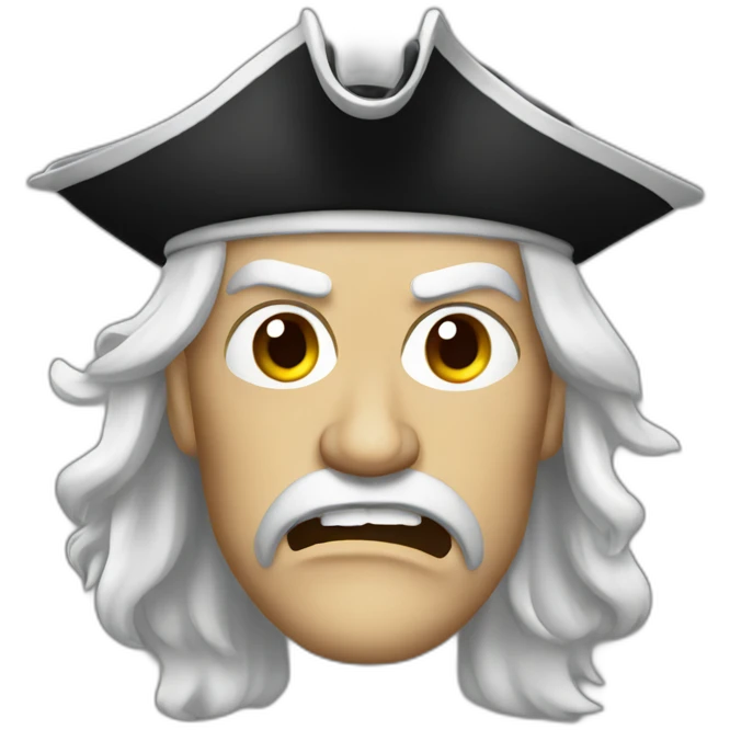 white pirate with angry face emoji