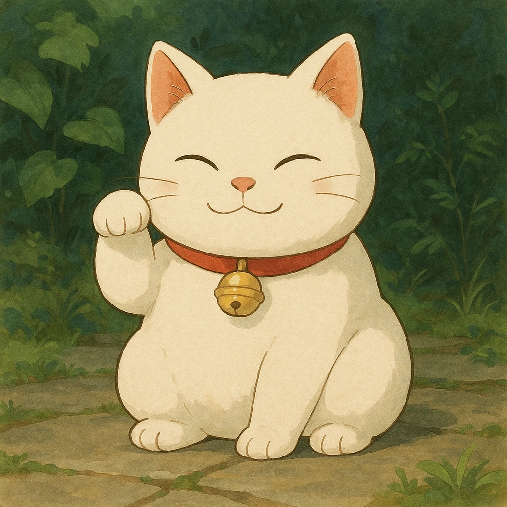 white lucky cat emoji