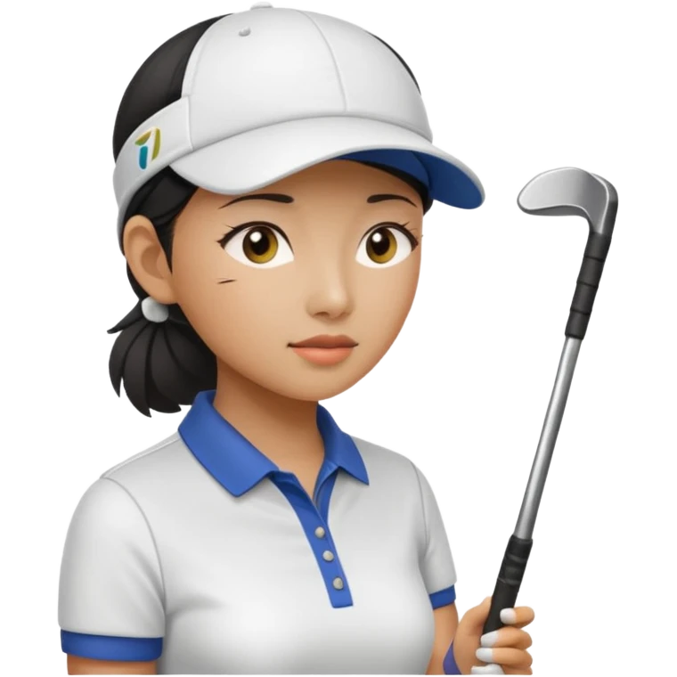 asian women golfer sick profile emoji