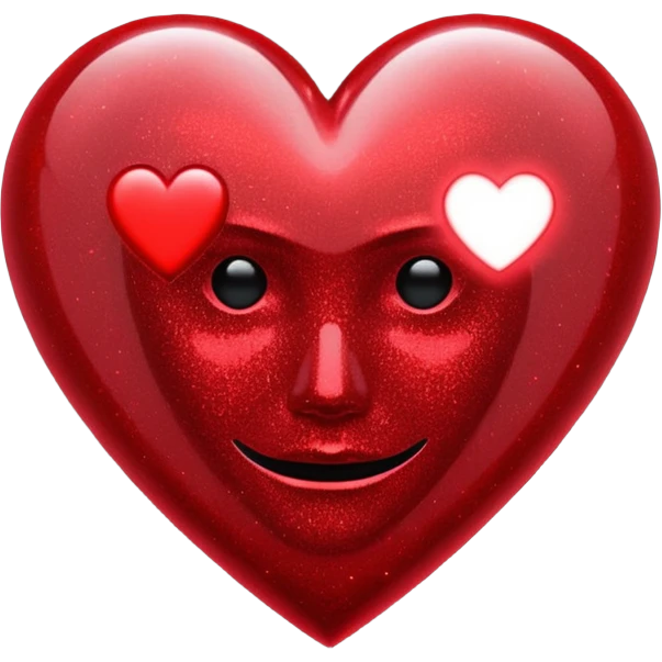 red glitter cyberpunk love emoji
