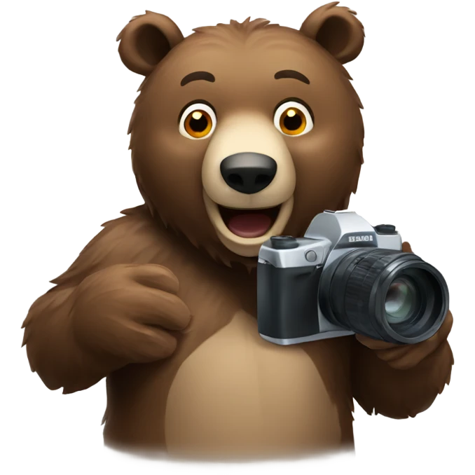 Bear taking photo emoji