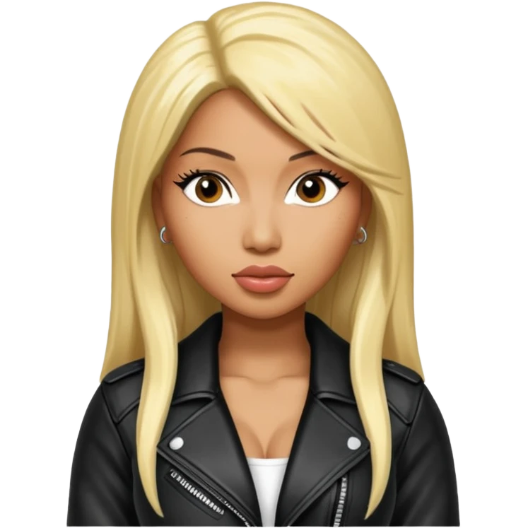 Nicki Minaj wear leather jacket emoji