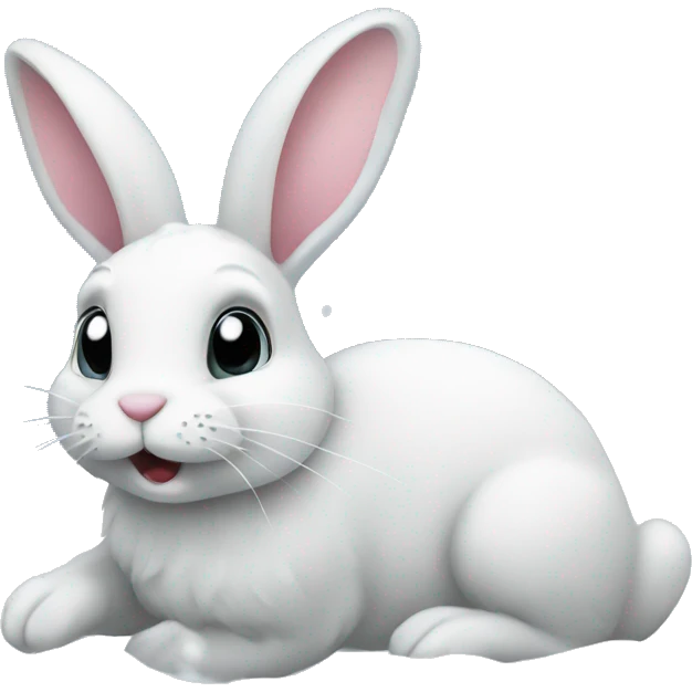 bunny playing in snow emoji