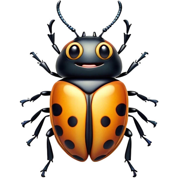 Cinematic Cheeky Beetle Portrait Emoji, Head tilted dramatically with an exaggeratedly shocked expression, featuring a compact, shiny body with wide, comically expressive eyes full of playful disbelief and subtly animated, ornate patterns, Simplified yet hilariously expressive features, highly detailed, glowing with a slightly sassy reflective glow, high shine, dramatic yet playful, stylized with an air of cheeky insect mischief, soft glowing outline, capturing the essence of a meme-worthy beetle that looks ready to scurry its way into viral fame! emoji