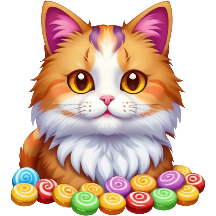 Cat with sweets emoji