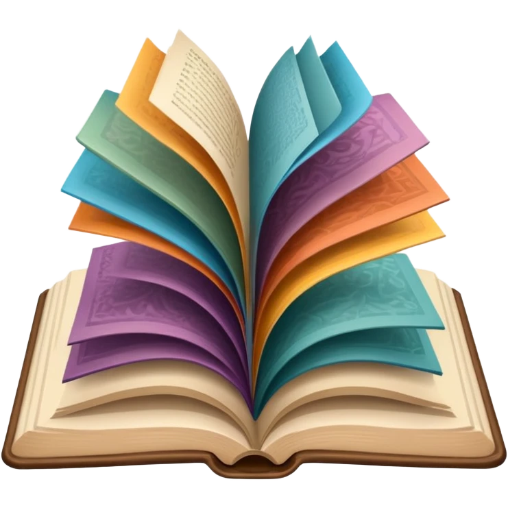 an open book with wallpaper samples. emoji