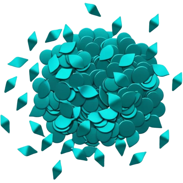 Teal celebration emoji