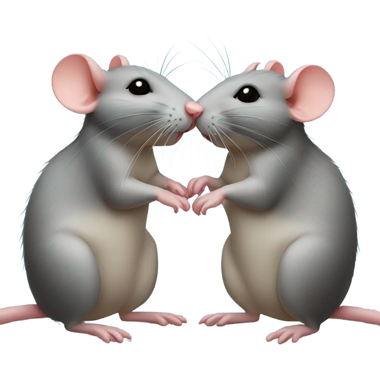 Two rats kissing emoji