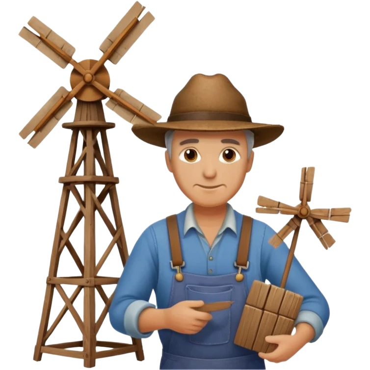 Farmer holding a mini windmill emoji