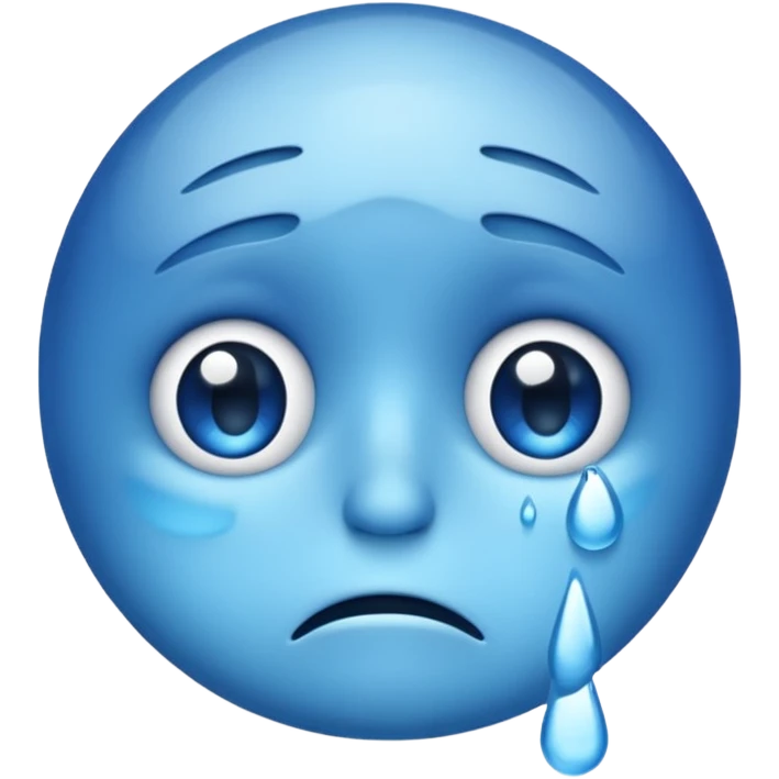 Blue emoji crying emoji