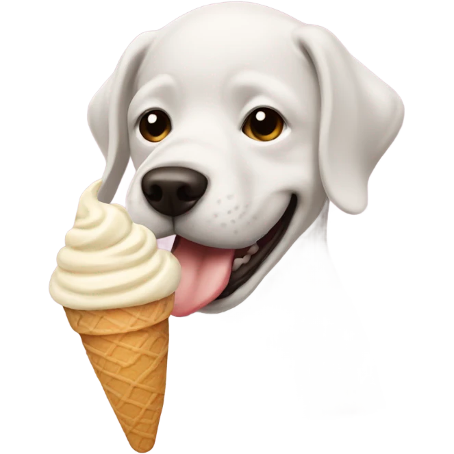 Dog eating ice cream emoji