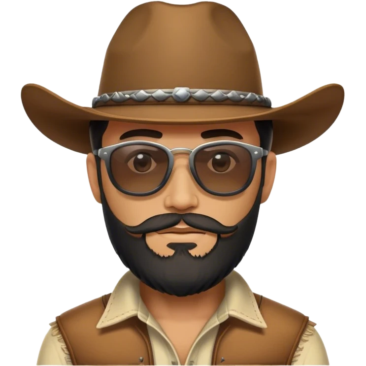 Cowboy with darkglasses and beard emoji