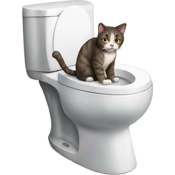 Cat sitting on the toilet on the phone  emoji